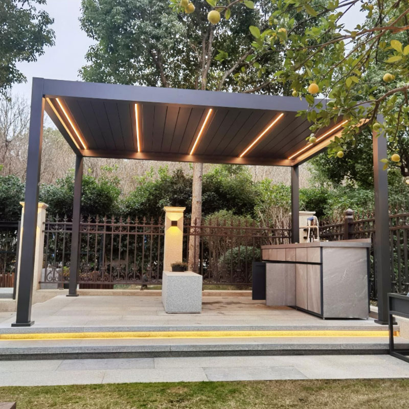 Erabilgarria Flip Louver Urruneko Kontrola Motordun Pergola